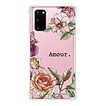 LaCoqueFrançaise Coque Samsung Galaxy S20 anti-choc souple angles renforcés transparente Motif Amour en fleurs