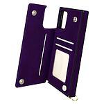 Avizar Coque Cordon Samsung S20 FE avec Porte-cartes Support Vidéo Lanière violet foncé