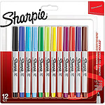 SHARPIE blister de 12 marqueurs indélébiles pointe ultra fine