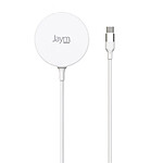 Jaym Chargeur à Induction 15W Aimanté MagSafe Avec Parasurtenseur et Fonction Stand Blanc