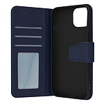 Avizar Housse pour iPhone 14 Plus Cuir premium Porte-carte Fonction Support vidéo  bleu