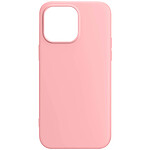 Avizar Coque pour iPhone 15 Pro Silicone Premium Semi rigide Finition Mate Douce  Rose