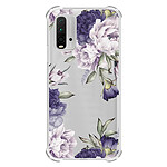 LaCoqueFrançaise Coque Xiaomi Redmi 9T Silicone antichocs Solides coins renforcés  transparente Motif Pivoines Violettes