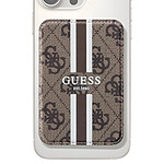 Guess Porte-cartes MagSafe élégant avec Fixation magnétique sécurisée Marron