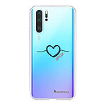 LaCoqueFrançaise Coque Huawei P30 Pro/ P30 Pro New Edition silicone transparente Motif Coeur Noir Amour ultra resistant