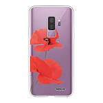 Evetane Coque Samsung Galaxy S9 Plus 360 intégrale transparente Motif Coquelicot Tendance