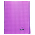 CLAIREFONTAINE Cahier Protège-cahier Koverbook Piqué Polypro 24x32 cm 96p séyès Violet Transparent x 10