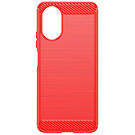 Avizar Coque pour Oppo A38 Flexible Effet Carbone et Brossé Rouge