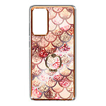 Avizar Coque Samsung S20 FE Bi-matière avec Bague de Maintien Motif Écaille Rose