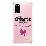 Evetane Coque Samsung Galaxy S20 anti-choc souple angles renforcés transparente Motif Un peu chiante tres attachante