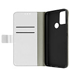 Avizar Housse Motorola Moto G50 Aspect Grainé Folio Stand Vidéo Blanc