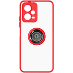 Avizar Coque pour Xiaomi Redmi Note 12 5G Bi-matière Bague Métallique Support Vidéo  Rouge