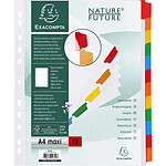 EXACOMPTA Intercalaires carte blanche 160g - 12 positions - A4+ - Blanc x 20