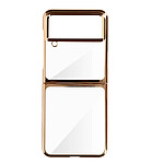 Forcell Coque pour Samsung Z Flip 4 Rigide Dos Transparent Bord Rose Chromé