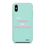 Evetane Coque iPhone X/ Xs Silicone Liquide Douce vert pâle Un peu chiante tres attachante