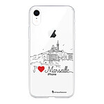 LaCoqueFrançaise Coque iPhone Xr silicone transparente Motif J'aime Marseille ultra resistant