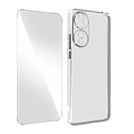 Avizar Coque pour Honor 70 Silicone Gel Souple avec Verre trempé Dureté 9H transparent