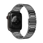 Avizar Bracelet pour Apple Watch 41mm et 40mm et 38 mm Maillons en Acier Inoxydable a Boucle Papillon  Gris foncé