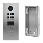 Doorbird - Portier vidéo IP 3 sonnettes + Support - Doorbird D2103V Inox