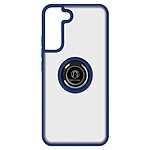 Avizar Coque pour Samsung Galaxy S22 Bi-matière Bague Métallique Support Vidéo bleu