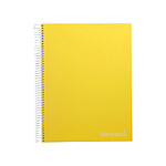 LIDERPAPEL Cahier spirale Jolly A4 280p 75g quadrillé 5x5mm microperforé 4 trous - Jaune x 17