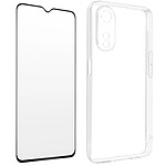 Avizar Coque pour Oppo A78 Silicone Gel Souple avec Verre Trempé Dureté 9H contour noir