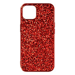 Avizar Coque iPhone 13 Mini Design Paillettes Rigide Bord Souple Finition Relief Rouge