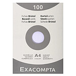 EXACOMPTA Étui de 100 fiches - bristol quadrillé 5x5 non perforé 210x297mm - Blanc x 10