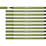 STABILO Stylo feutre Pen 68, vert mousse x 10