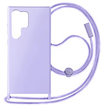 Avizar Coque Cordon Semi-Rigide pour Samsung Galaxy S24 Ultra Violet Clair