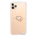 LaCoqueFrançaise Coque iPhone 11 Pro silicone transparente Motif Coeur Noir Amour ultra resistant