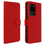 Avizar Étui Samsung Galaxy S20 Ultra Housse Intégrale Porte-carte Support Vidéo rouge