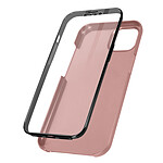 Avizar Coque iPhone 13 Mini Arrière Rigide rose gold et Avant Souple Transparent