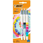 BIC Blister 3 Stylos 4 COLOURS®DECOR Pointe Moyenne - 4 couleurs Classiques