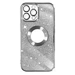 Avizar Coque pour iPhone 12 Pro Max Paillette Amovible Silicone Gel  Argent