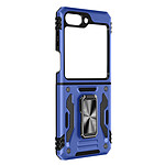 Avizar Coque Bague pour Samsung Galaxy Z Flip 5 Antichoc Série ArmoRing Bump  Bleu Nuit