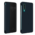 Avizar Housse Huawei P30 Étui Grande Fenêtre Translucide Coque Rigide bleu nuit