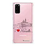 LaCoqueFrançaise Coque Samsung Galaxy S20 anti-choc souple angles renforcés transparente Motif J'aime Marseille