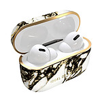 iDeal of Sweden Coque pour AirPods Pro 2 Marbrée Élégante Calacatta Golden Marble Dorée