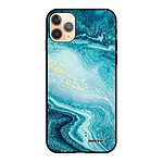 Evetane Coque iPhone 11 Pro Silicone Liquide Douce noir Bleu Nacré Marbre