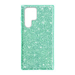 Avizar Coque pour Samsung Galaxy S22 Ultra Design Paillette Amovible Silicone  vert