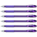 PENTEL Stylo Bille à Capuchon IFeel-it! BX487 Pointe Moyenne Violet x 6