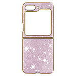 Avizar Coque pailletée pour Samsung Galaxy Z Flip 5 Rigide  Rose