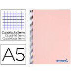 LIDERPAPEL Cahier spirale a5 micro wonder 240 pages 90g 5x5mm 6 trous 5 bandes couleurs rose