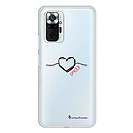 LaCoqueFrançaise Coque Xiaomi Redmi Note 10 Pro 360 intégrale transparente Motif Coeur Noir Amour Tendance