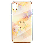 Avizar Coque Apple iPhone XS Max Bague de maintien Motif marbre champagne