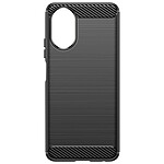 Avizar Coque pour Oppo A38 Flexible Effet Carbone et Brossé Noir