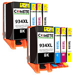 COMETE - Marque Française - 934XL 935XL - 8 Cartouches compatibles HP 934 / 935 XL - 2 Noir, 2 Cyan, 2 Magenta, 2 Jaune