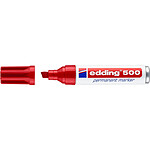 EDDING Marqueur Permanent 500 Rouge Pointe Large Biseautée 2-7 mm x 10