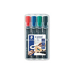 STAEDTLER Etui de 4 Marqueurs Permanent Lumocolor 352 Pte Ogive 2 mm Assortis